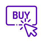 My Furniture purple "BUY" button icon with a clicking cursor, symbolizing online shopping or purchase action.