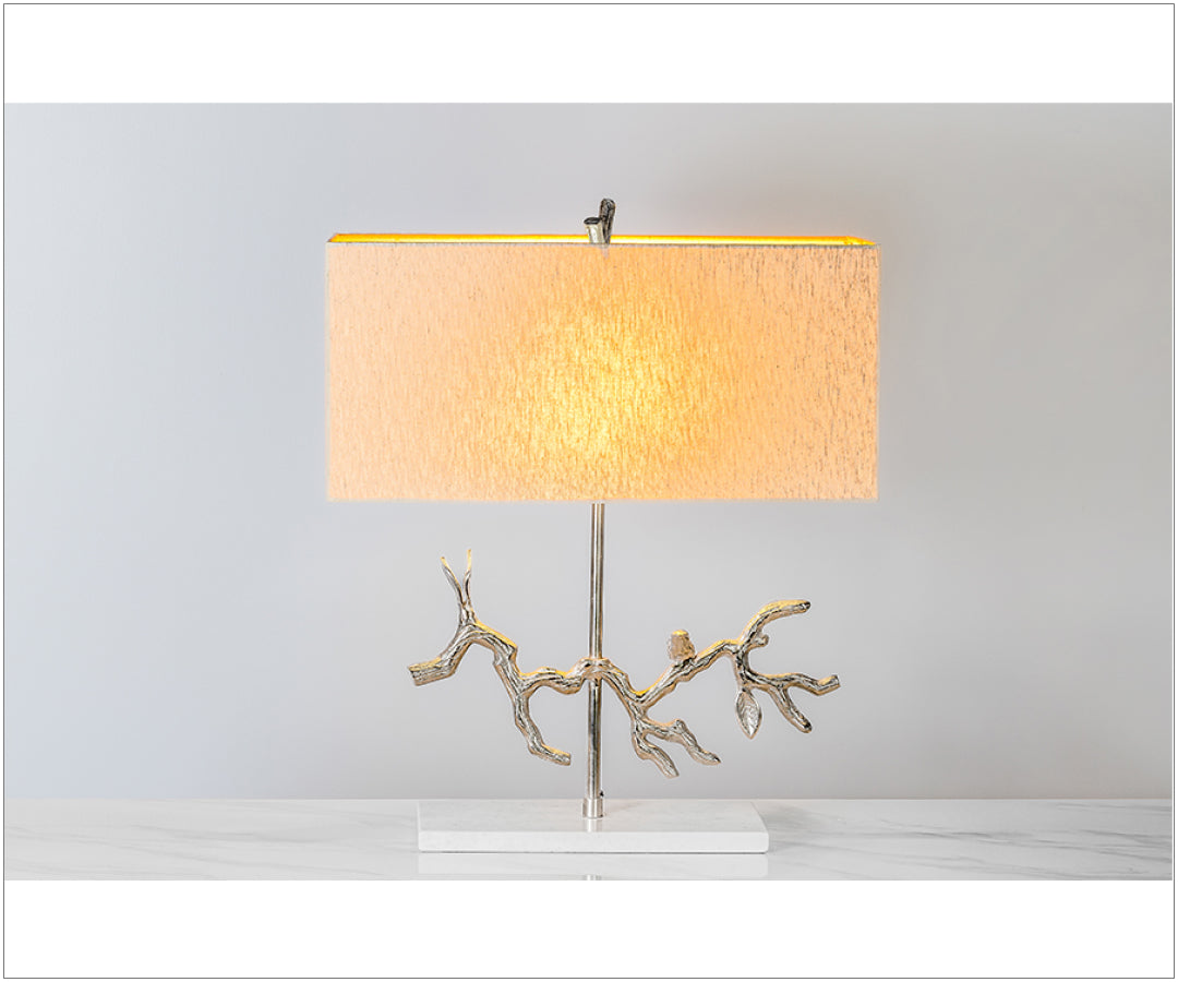 Real Marble Base Nickel Finish Table Lamp in London