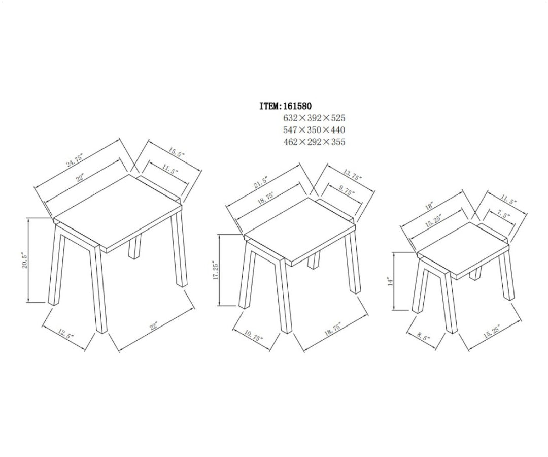 161580X3-TP - SIDE TABLE